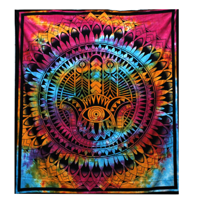 Double Cotton Bedspread Wall Hanging - Hamsa
