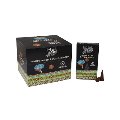 Tribal Soul Backflow Incense Cones - White Sage + Palo Santo