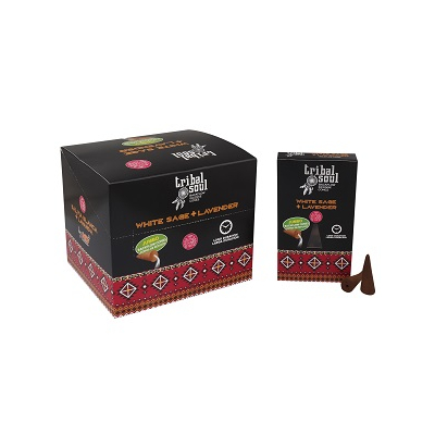 Tribal Soul Backflow Incense Cones - White Sage + Lavender