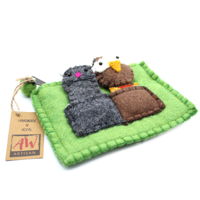 Pouch with Finger Puppets - Owl and Pussycat