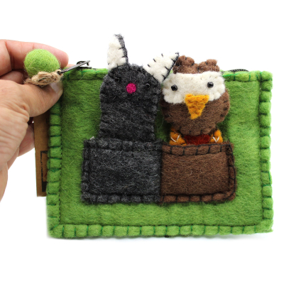 Pouch with Finger Puppets - Owl and Pussycat