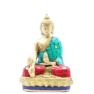 Brass Buddha Figure - Hands Down - 11. 5 cm