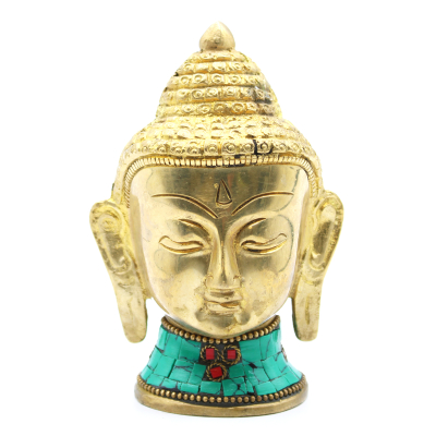 Brass Buddha Figure - Lrg Head - 11. 5 cm
