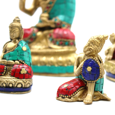 Brass Buddha Figure - Thinking - 6. 5 cm