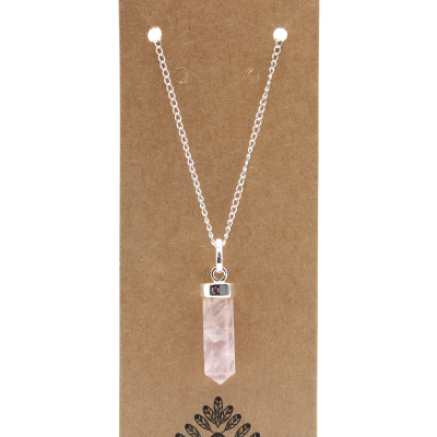 Gemstone Classic Point Pendant - Rose Quartz
