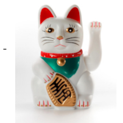 White Money Cat - 15cm