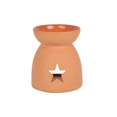 Star Cutout Terracotta Effect Oil Burner