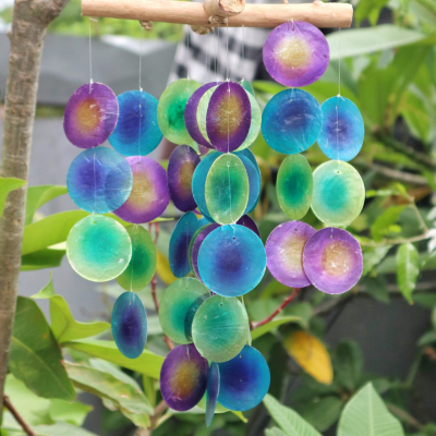 Green and Purple Driftwood Cross Chime