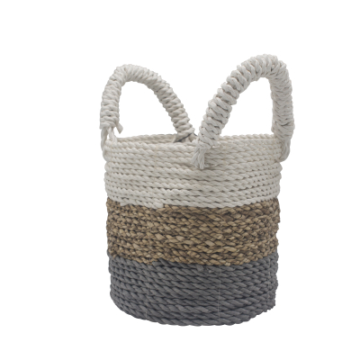 Seagrass Basket Set - Grey Natural White
