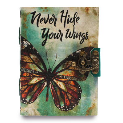 Leather Never Hide Your Wings Deckle-edge Notebook (7x5 in.)