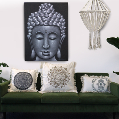 Lotus Mandala Cushion Cover - 45x45cm - bronze