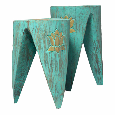 Interlocking Table Stool set of 2 - Lrg Turquoise