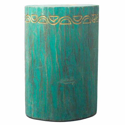 Tribal Stool Table - Albasia - Turquoise