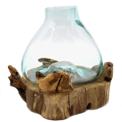 Meted Glass on Wood Large Fish Tank 3.7 litre - 30cm