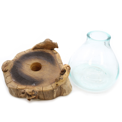 Meted Glass on Wood Large Fish Tank 3.7 litre - 30cm