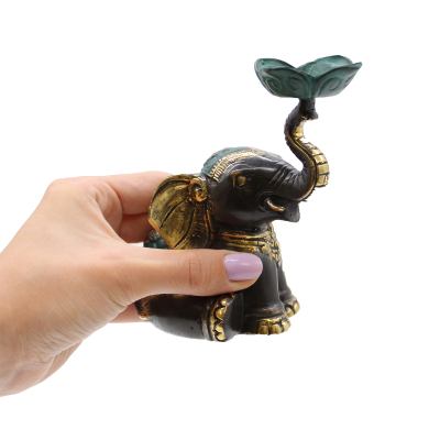 Medium Elephant Candle Incense Holder