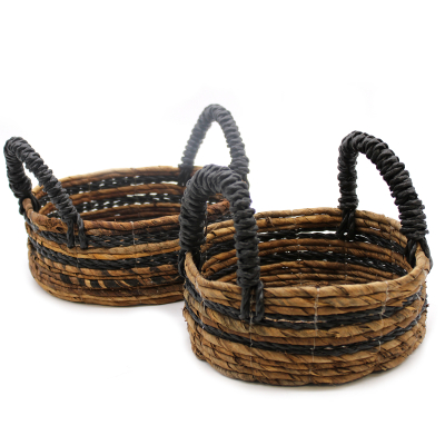 Banana Leaf and Hitam Raffia Basket- Set of 2