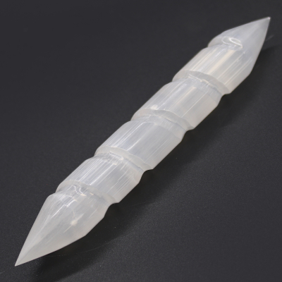Selenite Spiral Wands - 16 cm (Point Both Ends)