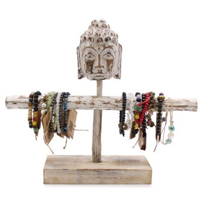 Single Branch and Buddha Stand - Whitewash