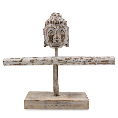 Single Branch and Buddha Stand - Whitewash