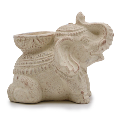 Elephant Incense and Candle Holder (cream)