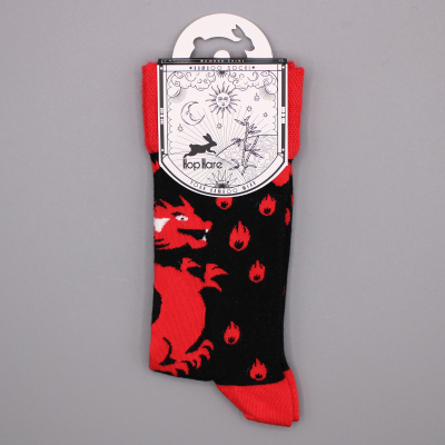 Hop Hare Bamboo Socks M L - Red Dragons