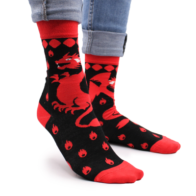 Hop Hare Bamboo Socks M L - Red Dragons