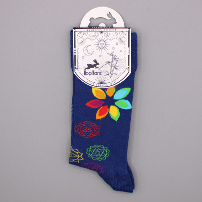 Hop Hare Bamboo Socks S M - Rainbow Chakra