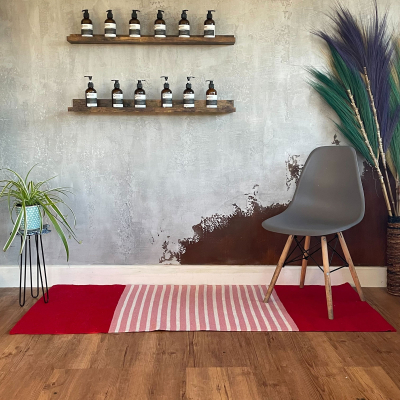 Indian Cotton Rug - 70x170cm - Red Pink