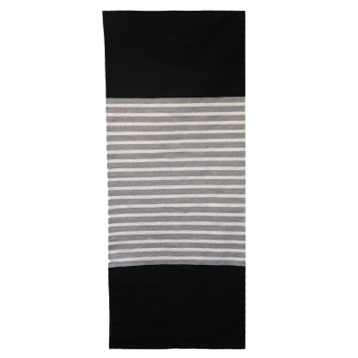 Indian Cotton Rug - 70x170cm - Black Grey