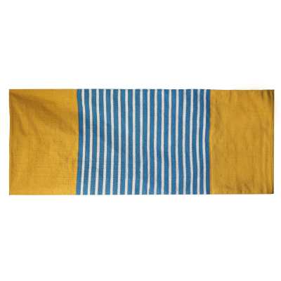Indian Cotton Rug - 70x170cm - Yellow Blue