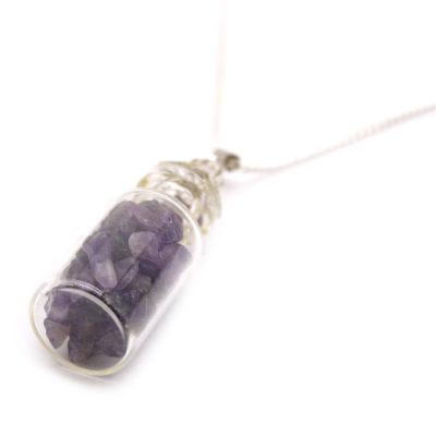 Bottled Gemstones Necklace - Amethyst