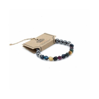 Faceted Gemstone Bracelet - Magnetic Rainbow