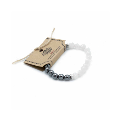 Faceted Gemstone Bracelet - Magnetc Rose Quatz