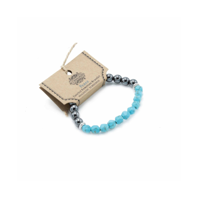 Faceted Gemstone Bracelet - Magnetic Turquoise