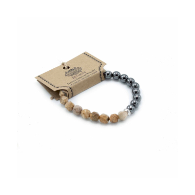 Faceted Gemstone Bracelet - Magnetic Picture Jasper