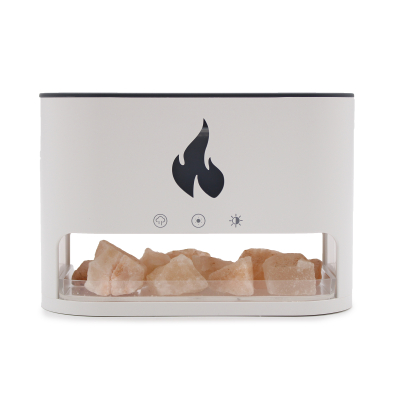 White Blaze Aroma Diffuser - Himalayan Salt Chamber - Usb-C - Flame Effect (Salt included)