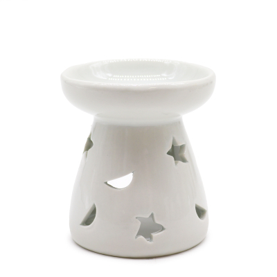 Sm Classic White Oil Burner - Moon and Star