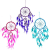 Bali Dreamcatchers - Large Round - Turq, Pink, Purp