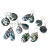 Shell and Silver Earrings - Three Hearts - Abalone