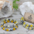 Set of 2 Gemstones Friendship Bracelets - Protection - Dalmatian Jasper and Yellow Agate