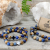 Set of 2 Gemstones Friendship Bracelets - Support - Sodalite and Picture stone