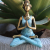 Yoga Lady Figure - Bronze and Turquoise 24cm