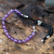 Silver Plated 925 Gemstone Black String Bracelet - Amethyst