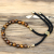Gold Plated 18K Gemstone Black String Bracelet - Tiger Eye