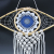 Protection Dream Catcher - Med Macrame Evil Eye White Blue Grey