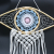 Protection Dream Catcher - Med Macrame Evil Eye Blue White Pink