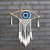 Protection Dream Catcher - Med Macrame Evil Eye Blue White Black
