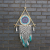 Protection Dream Catcher - Lrg Macrame Pyramid White Turquoise