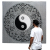 Double Cotton Bedspread Wall Hanging - Ying yang BandW